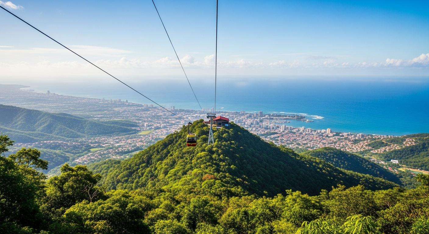 Puerto Plata cable car Mount Isabel de Torres Dominican Republic ocean panorama