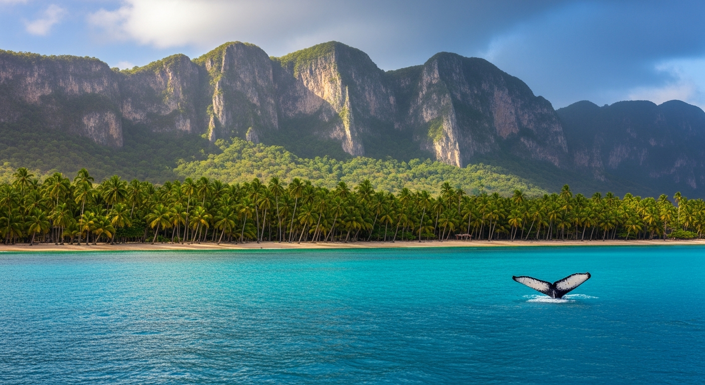 Humpback whale watching off the coast of Samaná Peninsula