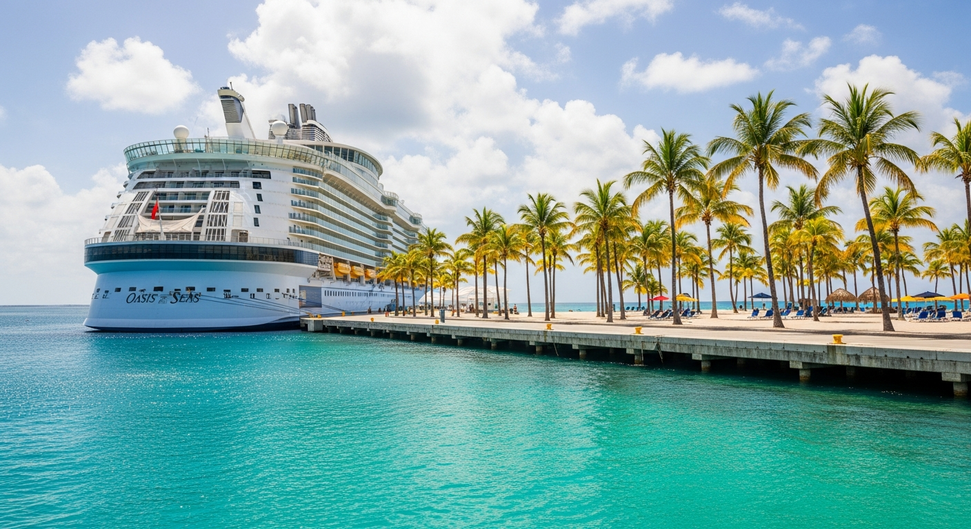 Cruise ship Dominican Republic port tropical Caribbean docking