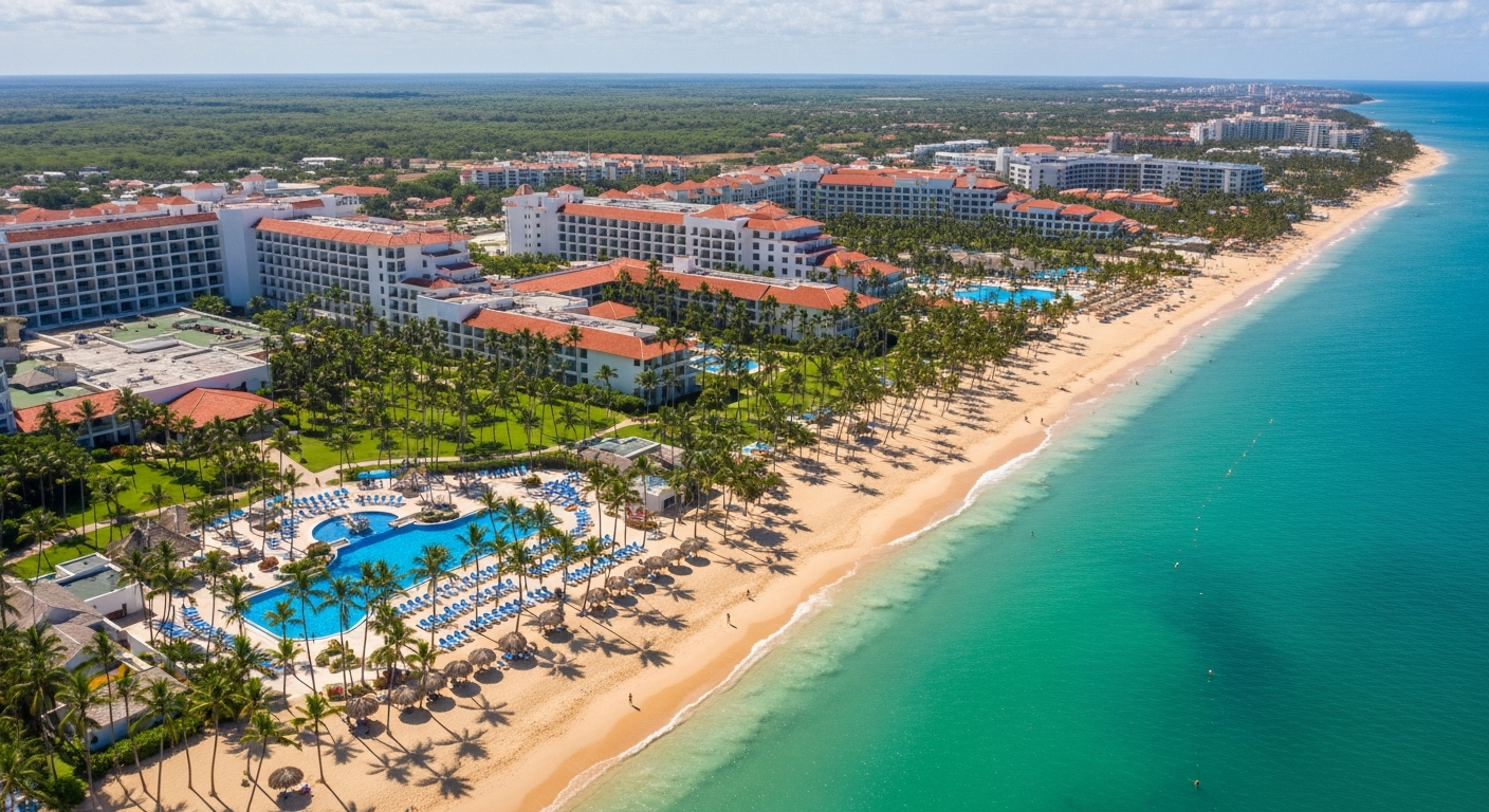 Playa Dorada resort Puerto Plata Dominican Republic golden sand beach palm trees